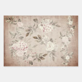 Feuille De Papier Cadeau Partition vintage fleurie (Devant 3)