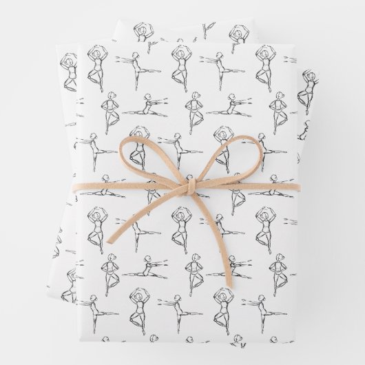 Feuille De Papier Cadeau Pas de Doodle Ballerina Sketch Cadeau (En situation)