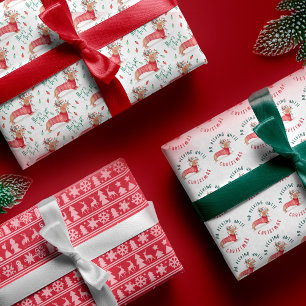 Feuille De Papier Cadeau Pas de Peeking Dachshund Chien Chandail de Noël