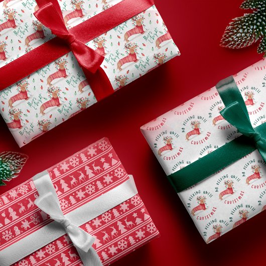 Feuille De Papier Cadeau Pas de Peeking Dachshund Chien Chandail de Noël