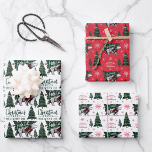 Feuille De Papier Cadeau Pas de Peeking Ours Polaire Livraison des arbres d