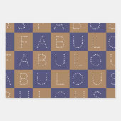 Feuille De Papier Cadeau Passez un fabuleux Noël | Texte bleu rose marine (Devant 2)