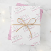 Feuille De Papier Cadeau Passez un fabuleux Noël | Typographie gris rose
