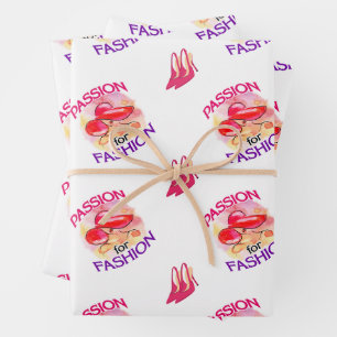 Feuille De Papier Cadeau "Passion Pour La Mode" - Style A