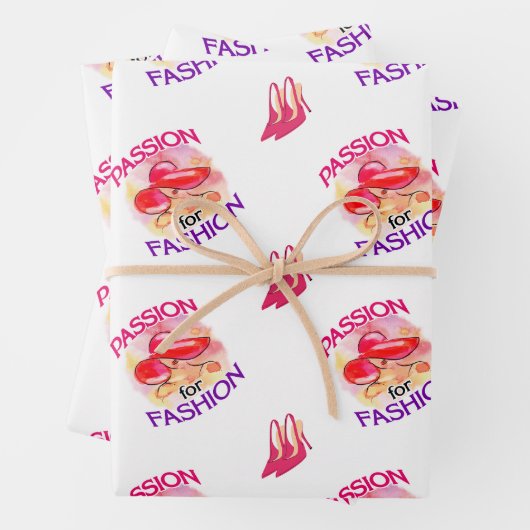 Feuille De Papier Cadeau "Passion Pour La Mode" - Style A (En situation)