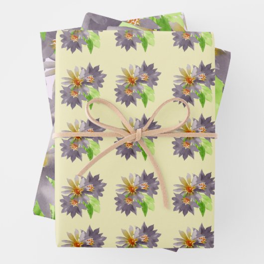 Feuille De Papier Cadeau Passion violette (En situation)