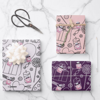 Feuille De Papier Cadeau Passionate Valentine : Pink Fashion Parfum Bottle