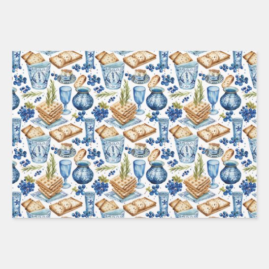 Feuille De Papier Cadeau Passover Matzah (Devant)