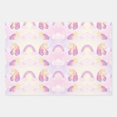 Feuille De Papier Cadeau Pastel Aiguilles Et Unicornes (Devant 3)