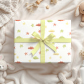 Feuille De Papier Cadeau Pastel Animaux en Voitures Baby Boy Nuetral