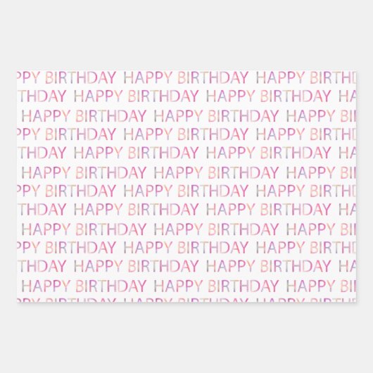 Feuille De Papier Cadeau Pastel Aquarelle Joyeux Cadeau Anniversaire Feuill (Devant)