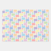 Feuille De Papier Cadeau Pastel arc-en-ciel bleu ensemble 3 (Devant)