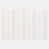 Feuille De Papier Cadeau Pastel arc-en-ciel jeu vert de 3 (Devant 3)