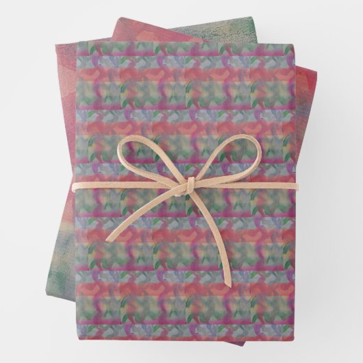 Feuille De Papier Cadeau Pastel Art Abstrait (En situation)