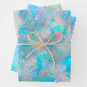 Feuille De Papier Cadeau pastel bleu opal texture design (En situation)