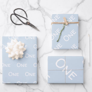 Feuille De Papier Cadeau Pastel Blue Baby un anniversaire