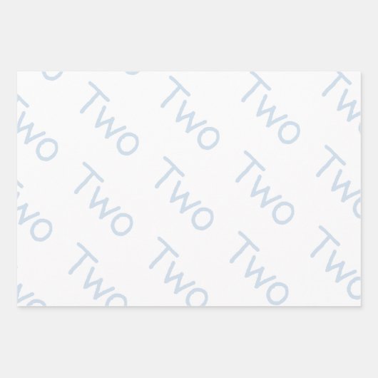 Feuille De Papier Cadeau Pastel Blue Deux Ans (Devant 3)