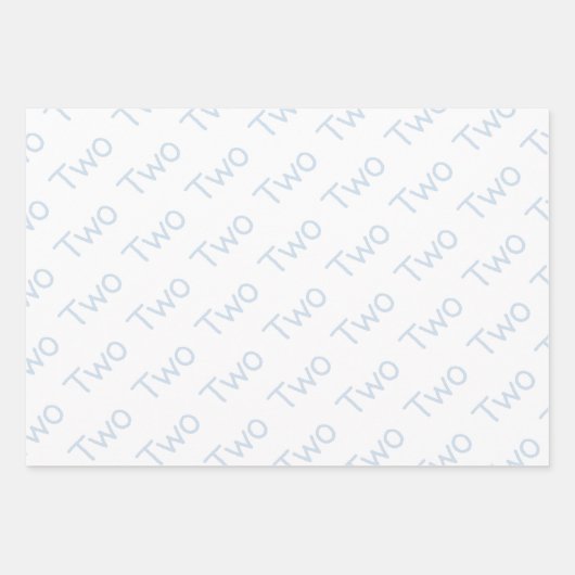 Feuille De Papier Cadeau Pastel Blue Deux Ans (Devant 2)