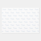 Feuille De Papier Cadeau Pastel Blue Deux Ans (Devant)