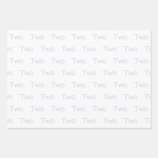 Feuille De Papier Cadeau Pastel Blue Deux Ans (Devant)