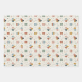 Feuille De Papier Cadeau Pastel Cakes, Balloons & Confetti Scandi (Devant 2)