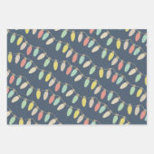 Feuille De Papier Cadeau Pastel Christmas Lights Noel Holiday (Devant 3)