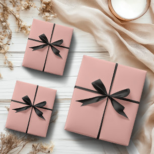 Feuille De Papier Cadeau Pastel Coral Reef couleur unie Classique Éléga