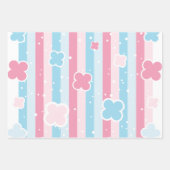 Feuille De Papier Cadeau Pastel Fleur Fleur Stripes Sakura Thème (Devant)