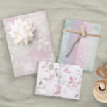 Feuille De Papier Cadeau Pastel Floral Rose vert Lavande Florale<br><div class="desc">Un trio de designs pour ce cadeau spécial. Cet ensemble comprend trois motifs floraux. Consultez notre gamme complète de produits d'enveloppement cadeau dans notre boutique Zazzle.</div>