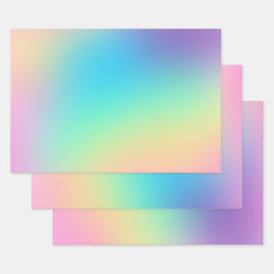 Feuille De Papier Cadeau  Pastel Gradient doux et Prismatique