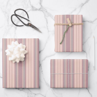 Feuille De Papier Cadeau Pastel Gray Red Chevron Stripes
