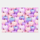Feuille De Papier Cadeau Pastel Halloween Citrouilles, Crânes, Corbeaux, Ro (Devant)