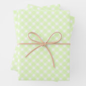 Feuille De Papier Cadeau Pastel Lime Green En vichy Plaid Motif (En situation)