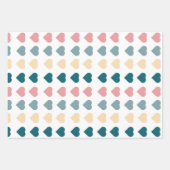 Feuille De Papier Cadeau Pastel Loving Hearts ensemble de 3 (Devant)