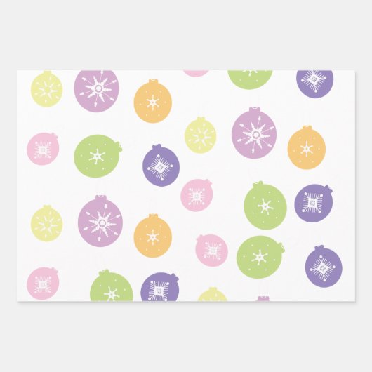Feuille De Papier Cadeau Pastel Noël Ornements Snowflakes Motif (Devant 2)