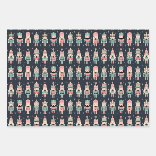 Feuille De Papier Cadeau Pastel Nutcracker (Devant)