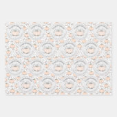 Feuille De Papier Cadeau Pastel Orange & Grey Maman sera Félicitations (Devant)
