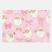 Feuille De Papier Cadeau Pastel Pink Christmas Trees Bows Holiday  (Devant 2)