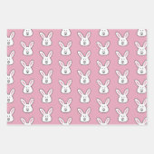 Feuille De Papier Cadeau Pastel Pink Cute Bunny Motif (Devant 2)