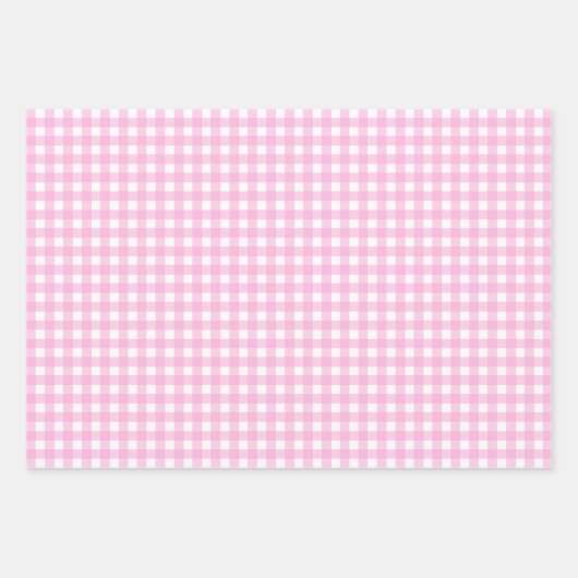 Feuille De Papier Cadeau Pastel Pink En vichy Motif (Devant 2)