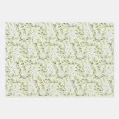 Feuille De Papier Cadeau Pastel Pink Green Floral (Devant 3)
