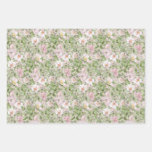Feuille De Papier Cadeau Pastel Pink Green Floral (Devant)
