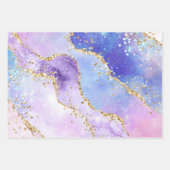 Feuille De Papier Cadeau Pastel Purple, Rose & Or Parties scintillant Agate (Devant 3)