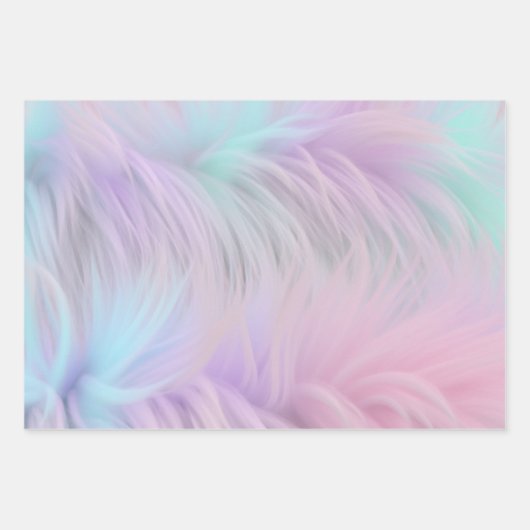 Feuille De Papier Cadeau Pastel Rainbow Fur (Devant)