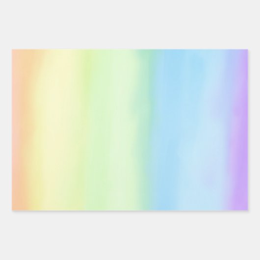 Feuille De Papier Cadeau Pastel Rainbow Gradient Ombré (Devant 2)