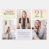 Feuille De Papier Cadeau Pastel Rainbow Photo Collage 21e anniversaire (Devant)