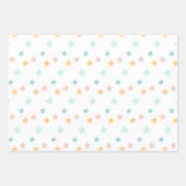 Feuille De Papier Cadeau Pastel Rainbow Stars Baby Gren Blue (Devant 3)