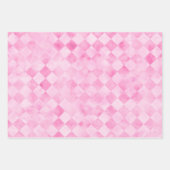 Feuille De Papier Cadeau Pastel Rose Aquarelle Points Chevron Diamant (Devant 3)