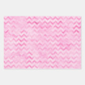 Feuille De Papier Cadeau Pastel Rose Aquarelle Points Chevron Diamant (Devant 2)