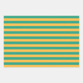 Feuille De Papier Cadeau Pastel rose, Rose, Jade et rayures jaune clair (Devant 2)